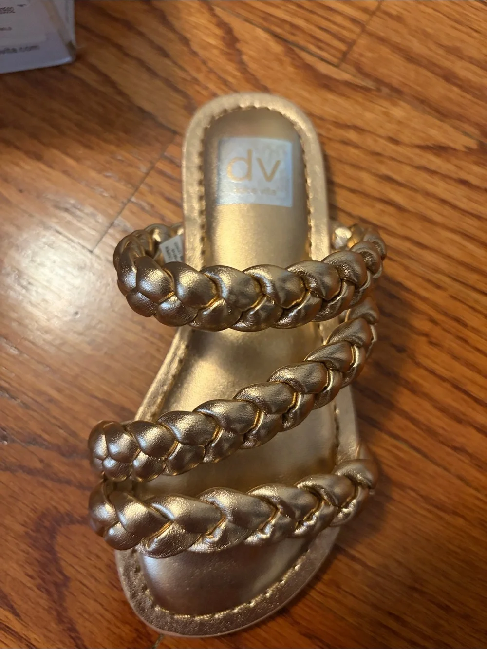 Dolce Vita Gold Braided Slide Sandals sz 11